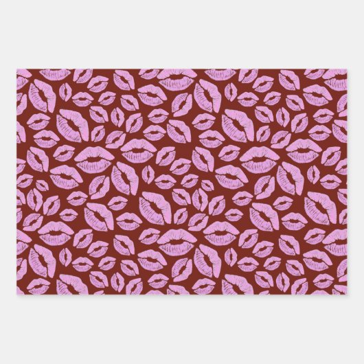 Fun Lipstick Kiss Impress Geschenkpapier Set (Vorderseite 3)