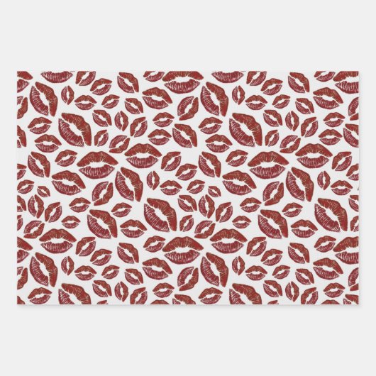Fun Lipstick Kiss Impress Geschenkpapier Set (Vorderseite)