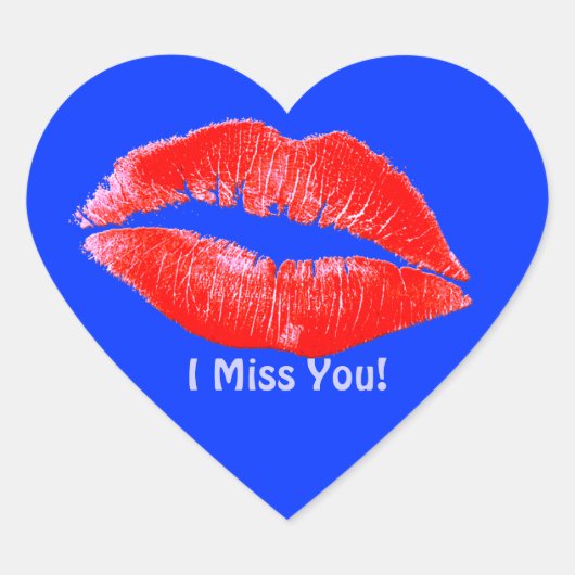 Fun Lipstick Kisses Miss You Romantic LIP STICKERS (Vorderseite)