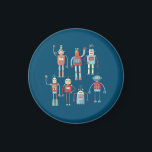Fun Little 1950er Stil Retro Roboter Muster dunkel Magnet<br><div class="desc">Sehr nette und hilfsbereite Retro-Roboter im Stil der 50er Jahre. Großad hat diese wahrscheinlich in seinem Schuppen gemacht. Künstliche Intelligenz,  aber nicht beängstigend.</div>