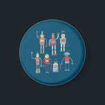 Fun Little 1950er Stil Retro Roboter Muster dunkel Magnet<br><div class="desc">Sehr nette und hilfsbereite Retro-Roboter im Stil der 50er Jahre. Großad hat diese wahrscheinlich in seinem Schuppen gemacht. Künstliche Intelligenz,  aber nicht beängstigend.</div>