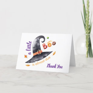 Fun Little Boo Witch Hat Fall Baby Dusche Dankeskarte