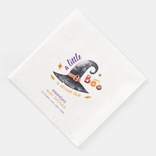 Fun Little Boo Witch Hat Fall Baby Dusche Serviette (Ecke)
