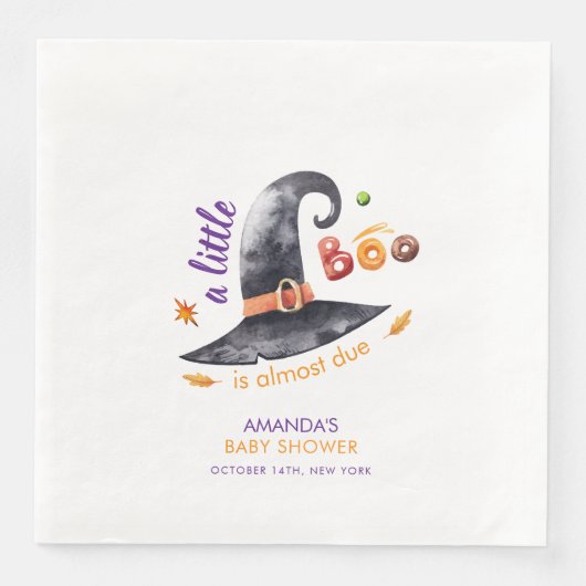 Fun Little Boo Witch Hat Fall Baby Dusche Serviette (Vorderseite)