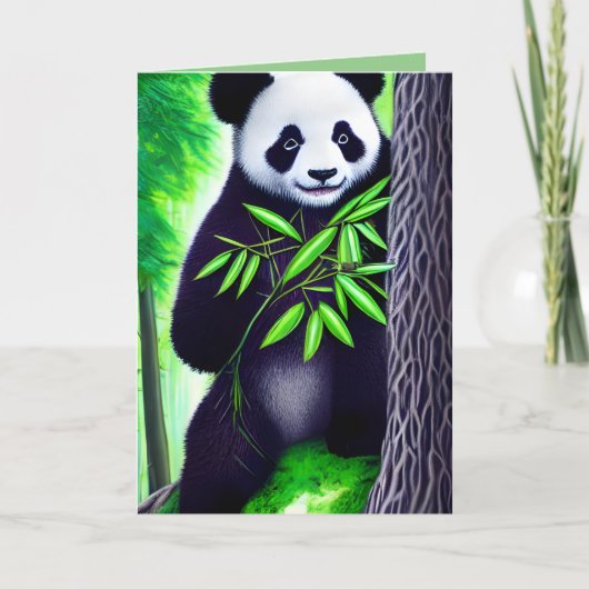 Fun Little Panda Bear Dankeskarte (Vorderseite)