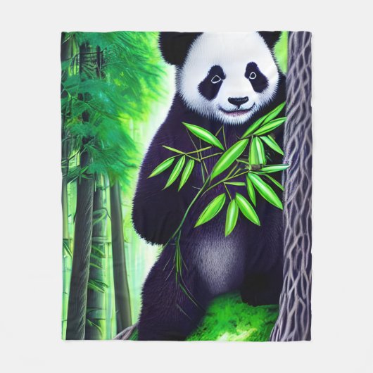 Fun Little Panda Bear Fleecedecke (Vorderseite)