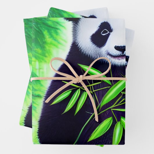 Fun Little Panda Bear Geschenkpapier Set (Beispiel)