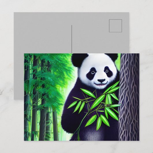 Fun Little Panda Bear Postkarte (Vorne/Hinten)