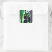 Fun Little Panda Bear Quadratischer Aufkleber (Tasche)