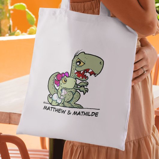 Fun Little Sister Cartoon T-Rex Dinosauriername Tragetasche