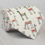 Fun Llama Alpaca Muster Krawatte<br><div class="desc">Fun Lama oder Alpaca Muster Design für Tierliebhaber. Originelle Kunst von Nic Squirrell. Warmes Beige,  Braun,  Orange und Rot.</div>