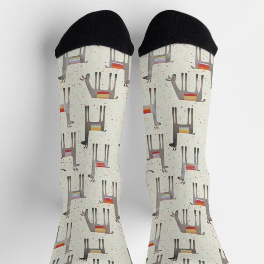 Fun Llama Alpaca Muster Socken (Oben)