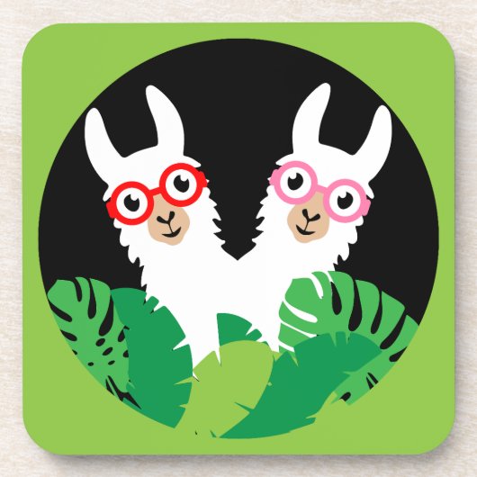 Fun Llama Alpaca Zubehör Getränkeuntersetzer (Vorderseite)