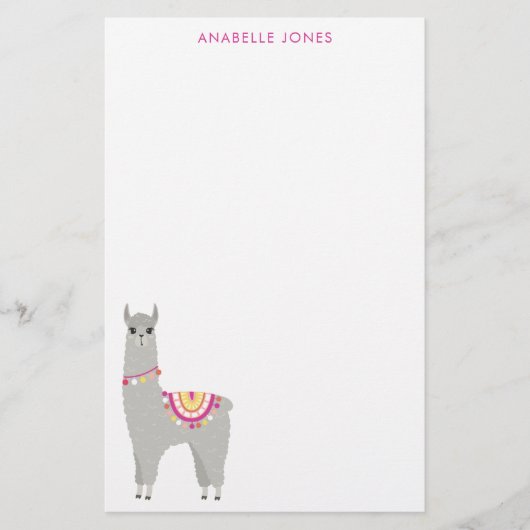 Fun Llama Personalisiert Briefpapier (Vorderseite)