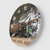 Fun Log In - Log Out Login Trucker Art Design Große Wanduhr (Winkel)