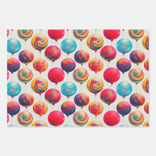 Fun Lollipops und alles, was Candy Lane Geschenkpapier Set (Vorderseite 3)
