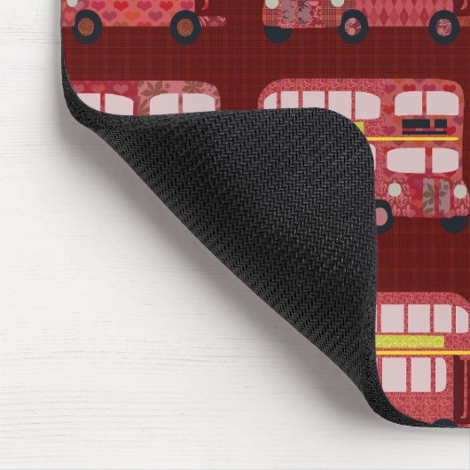 Fun London Double Decker Bus Cartoon Muster Mousepad (Ecke)