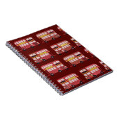 Fun London Double Decker Bus Cartoon Muster Notizblock (Rechte Seite)