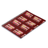 Fun London Double Decker Bus Cartoon Muster Notizblock (Linke Seite)