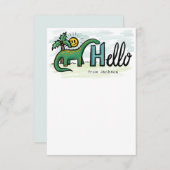 Fun Long Neck Dinosaur Hallo Personal Kids Hinweis Dankeskarte (Vorne/Hinten)