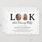 Fun Look's Who's 30' 2 x photo 30th Birthday Einladung (Vorderseite)