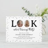 Fun Look's Who's 30' 2 x photo 30th Birthday Einladung (Stehend Vorderseite)