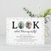 Fun Look's Who's 60' 2 x photo 60th Birthday Einladung (Stehend Vorderseite)