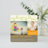 Fun Loop Scribbles Modern 2 Foto Graduation Party Einladung (Stehend Vorderseite)