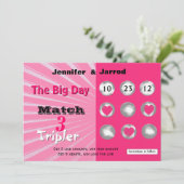 Fun Lotto Scratch Off Wedding Ankündigung (Stehend Vorderseite)