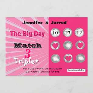 Fun Lotto Scratch Off Wedding Ankündigung