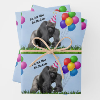 Fun Love Birthday Gorilla - Packpapier Blätter