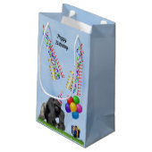 Fun Love Gorilla Geburtstag Kleine Geschenktüte (Rückseite Schrägansicht)