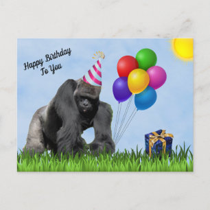 Fun Love Gorilla Geburtstag Postkarte