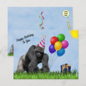 Fun Love Gorilla Geburtstag Postkarte (Vorne/Hinten)