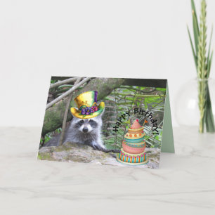 Fun Love Raccoon - Geburtstagskarte Feiertagskarte