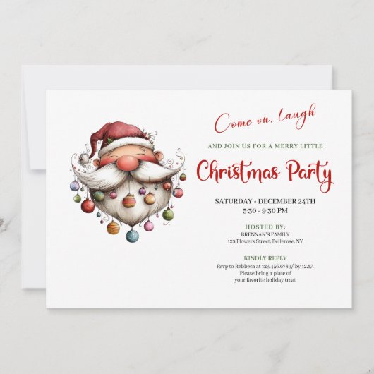 Fun-Loving Santa Claus Playful Holiday Party Einladung (Vorderseite)