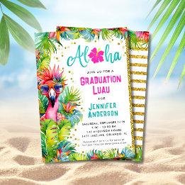 Fun Lush Tropical Abschluss Luau Party Einladung