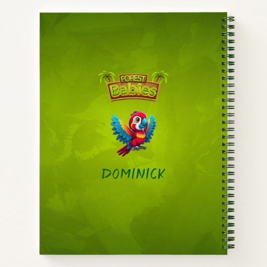 Fun Macaw Unique Parrot Whimsical Cartoon Bird 🦜 Notizblock (Rückseite)