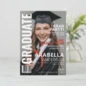 Fun Magazine Cover | Graduierungspartei Einladung (Stehend Vorderseite)