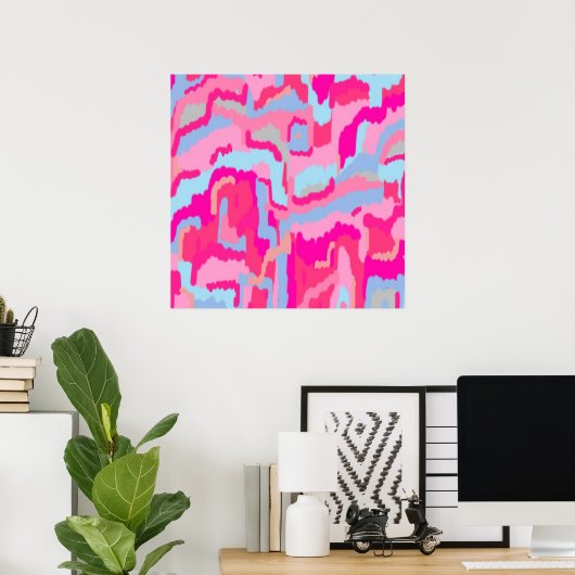 Fun Magenta Abstrakt Poster (Heimbüro)