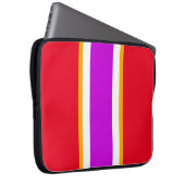 Fun Magenta Rosa Gelbe rote Streifen Laptopschutzhülle (Vorne Rechts)