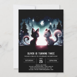 Fun Magical Cat Birthday Einladung