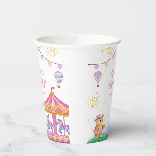 Fun Magical Hot Air Ballon Carousel Baby Dusche Pappbecher (Links)