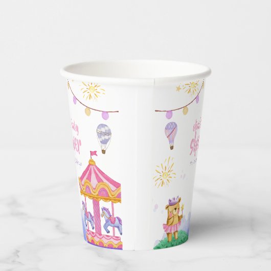 Fun Magical Hot Air Ballon Carousel Baby Dusche Pappbecher (Rechts)