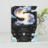 Fun Magical Space zum Geburtstag Einladung (Stehend Vorderseite)