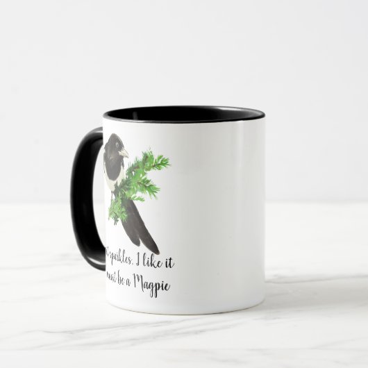 Fun Magpie Bird Zitat Wenn es mir Glitzern gefällt Tasse (Vorderseite Links)