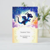 Fun Majestic Dragon Birthday Dankeskarte (Stehend Vorderseite)