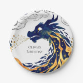 Fun Majestic Dragon Birthday Pappteller (Vorderseite)