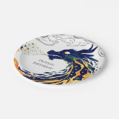Fun Majestic Dragon Birthday Pappteller (Schrägansicht)