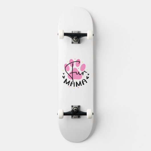 Fun Mama Cat Paw Print Skateboard (Vorderseite)